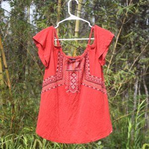 E M Off The Shoulder Boho Style Blouse